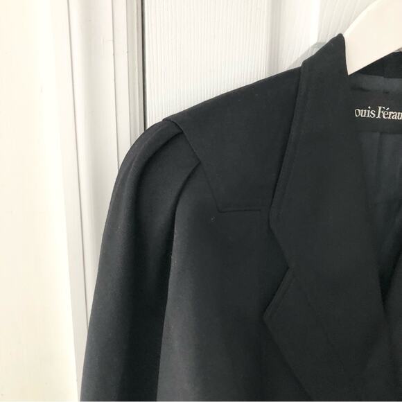 Louis Feraud Black Wool Vintage Puffed Cinch Sleeve Peplum Short Blazer Jacket 8 - Picture 7 of 14